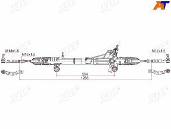 13 199 р. Рейка рулевая LHD SAT Toyota Fortuner AN50/AN60 2-ой рестайлинг (2011-2015)  с доставкой в г. Калуга. Увеличить фотографию 1