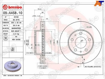 Передний тормозной диск (вентилируемый) BREMBO CITROEN Jumper 250 (2006-2014)