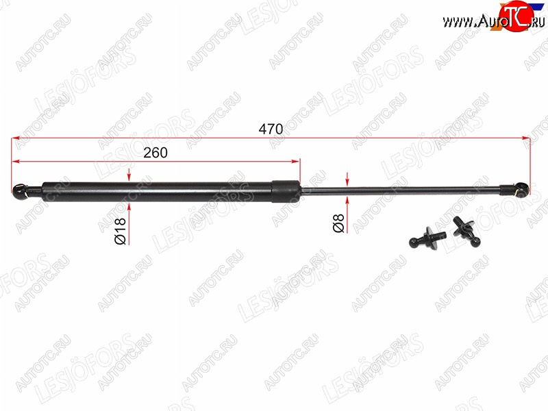 1 999 р. Упоры капота LESJOFORS LH=RH  Lexus GX470  J120 (2002-2007), Toyota Hilux Surf  N210 (2002-2009), Toyota Land Cruiser Prado  J120 (2002-2009)  с доставкой в г. Калуга