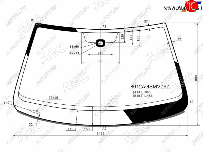 13 999 р. Стекло лобовое (Датчик дождя Молдинг Сборка Россия) AGC Volkswagen Jetta A6 седан дорестайлинг (2011-2015)  с доставкой в г. Калуга