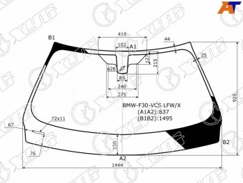 Стекло лобовое (Датчик дождя 4D SED5D WGN) XYG BMW 3 серия F30 седан дорестайлинг (2012-2015)