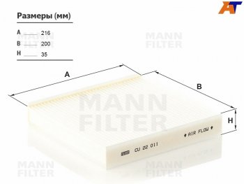 1 399 р. Фильтр салона MANN  Renault Logan  2 - Sandero  (B8)  с доставкой в г. Калуга. Увеличить фотографию 1