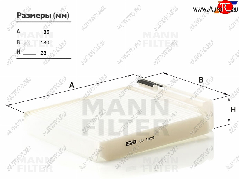 1 439 р. Фильтр салона угольный MANN Nissan NP200 (2008-2024)  с доставкой в г. Калуга