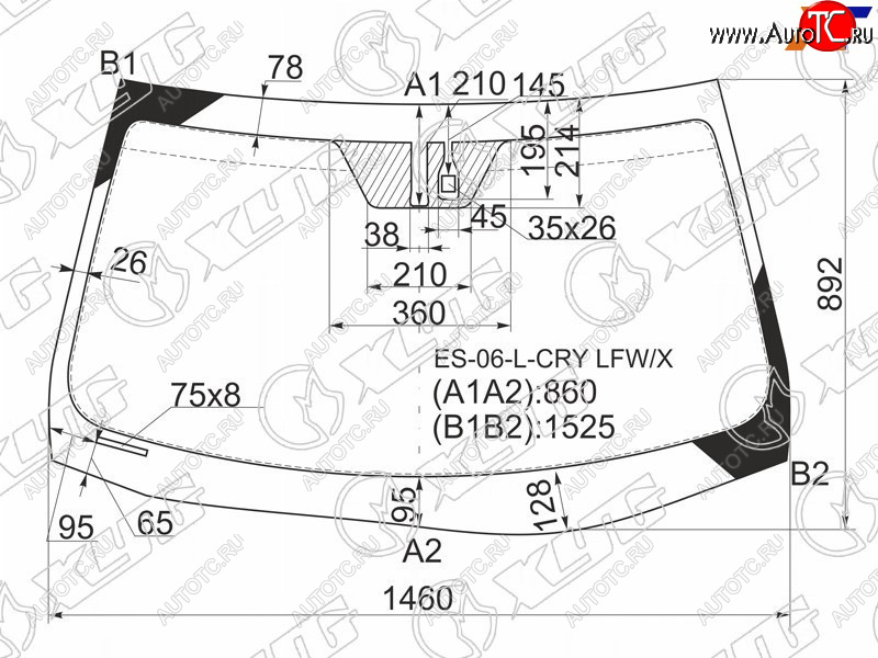 10 249 р. Стекло лобовое (Датчик дождя Панорамная крыша) XYG Lexus ES350 XV40 дорестайлинг (2006-2009)  с доставкой в г. Калуга