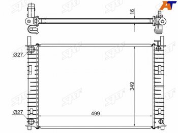 5 699 р. Радиатор SAT  Ford Fiesta  5 (2001-2005), Ford Fusion  1 (2002-2012), Mazda 2/Demio  DY (2002-2007)  с доставкой в г. Калуга. Увеличить фотографию 1