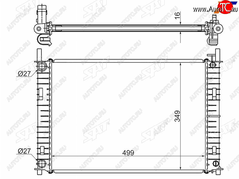 5 699 р. Радиатор SAT  Ford Fiesta  5 (2001-2005), Ford Fusion  1 (2002-2012), Mazda 2/Demio  DY (2002-2007)  с доставкой в г. Калуга