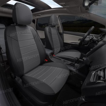 13 449 р. Чехлы сидений (экокожа/алькантара, 40/60, подлок) Автопилот  Audi A4  B8 (2007-2015) (черный/серый)  с доставкой в г. Калуга. Увеличить фотографию 1
