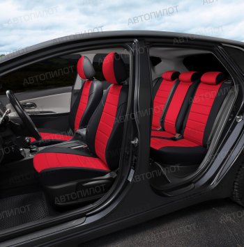 13 449 р. Чехлы сидений (экокожа/алькантара, 40/60, подлок) Автопилот  Audi A4  B8 (2007-2015) (черный/красный)  с доставкой в г. Калуга. Увеличить фотографию 7