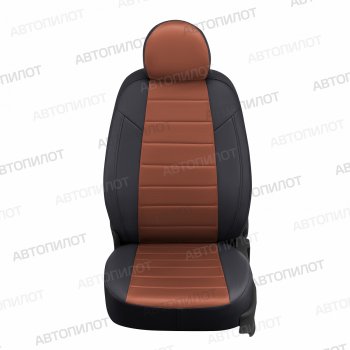 13 449 р. Чехлы сидений (экокожа/алькантара, 40/60, подлок) Автопилот  Audi A4  B8 (2007-2015) (черный/коричневый)  с доставкой в г. Калуга. Увеличить фотографию 2
