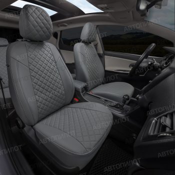 13 999 р. Чехлы сидений (экокожа, 40/60, подлок) Автопилот Ромб  Audi A4  B8 (2007-2015) (серый)  с доставкой в г. Калуга. Увеличить фотографию 6