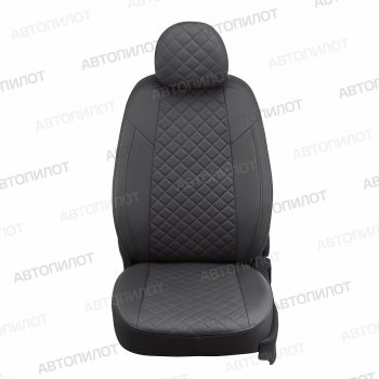 13 999 р. Чехлы сидений (экокожа, 40/60, подлок) Автопилот Ромб  Audi A4  B8 (2007-2015) (темно-серый)  с доставкой в г. Калуга. Увеличить фотографию 2