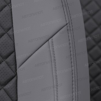 13 999 р. Чехлы сидений (экокожа, 40/60, подлок) Автопилот Ромб  Audi A4  B8 (2007-2015) (серый/черный)  с доставкой в г. Калуга. Увеличить фотографию 7