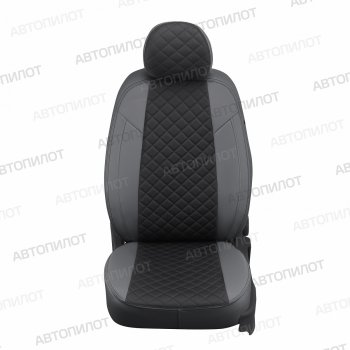 13 999 р. Чехлы сидений (экокожа, 40/60, подлок) Автопилот Ромб  Audi A4  B8 (2007-2015) (серый/черный)  с доставкой в г. Калуга. Увеличить фотографию 1
