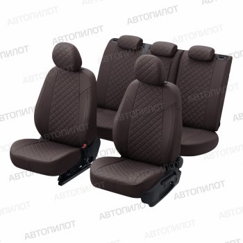 13 999 р. Чехлы сидений (экокожа, 40/60, подлок) Автопилот Ромб  Audi A4  B8 (2007-2015) (шоколад)  с доставкой в г. Калуга. Увеличить фотографию 5