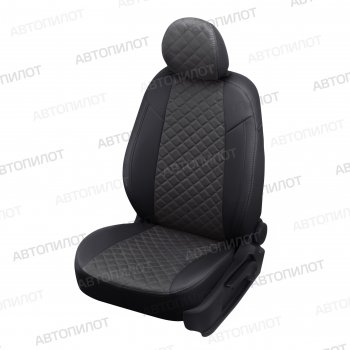 13 999 р. Чехлы сидений (экокожа/алькантара, 40/60, подлок) Автопилот Ромб  Audi A4  B8 (2007-2015) (черный/темно-серый)  с доставкой в г. Калуга. Увеличить фотографию 1