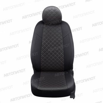 13 999 р. Чехлы сидений (экокожа/алькантара, 40/60, подлок) Автопилот Ромб  Audi A4  B8 (2007-2015) (черный/темно-серый)  с доставкой в г. Калуга. Увеличить фотографию 4