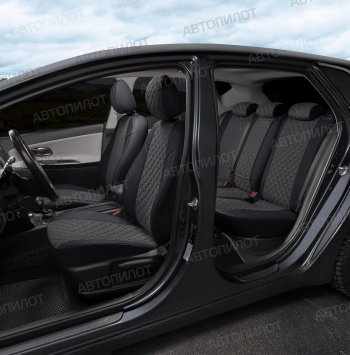13 999 р. Чехлы сидений (экокожа/алькантара, 40/60, подлок) Автопилот Ромб  Audi A4  B8 (2007-2015) (черный/темно-серый)  с доставкой в г. Калуга. Увеличить фотографию 8