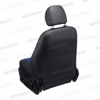 13 999 р. Чехлы сидений (экокожа/алькантара, 40/60, подлок) Автопилот Ромб  Audi A4  B8 (2007-2015) (черный/синий)  с доставкой в г. Калуга. Увеличить фотографию 3