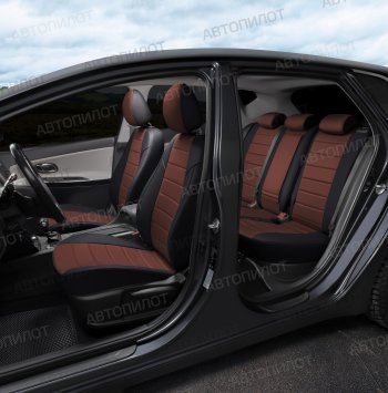 13 449 р. Чехлы сидений (экокожа/алькантара, 40/60, подлок) Автопилот  Audi A4  B8 (2007-2015) (черный/шоколад)  с доставкой в г. Калуга. Увеличить фотографию 7