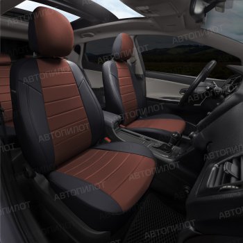 13 449 р. Чехлы сидений (экокожа/алькантара, 40/60, подлок) Автопилот  Audi A4  B8 (2007-2015) (черный/шоколад)  с доставкой в г. Калуга. Увеличить фотографию 8