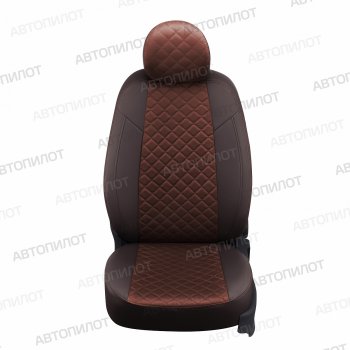 13 999 р. Чехлы сидений (экокожа/алькантара, 40/60, подлок) Автопилот Ромб  Audi A4  B8 (2007-2015) (шоколад)  с доставкой в г. Калуга. Увеличить фотографию 4