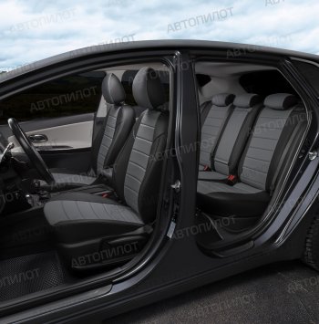 7 499 р. Чехлы сидений (экокожа) Автопилот  Audi A5  8T (2007-2016) (черный/серый)  с доставкой в г. Калуга. Увеличить фотографию 7