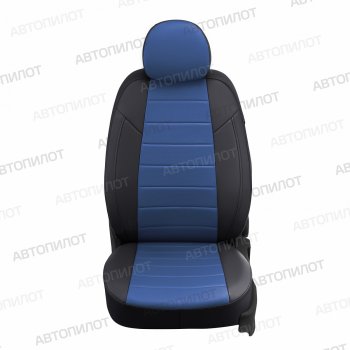 7 499 р. Чехлы сидений (экокожа) Автопилот  Audi A5  8T (2007-2016) (черный/синий)  с доставкой в г. Калуга. Увеличить фотографию 3