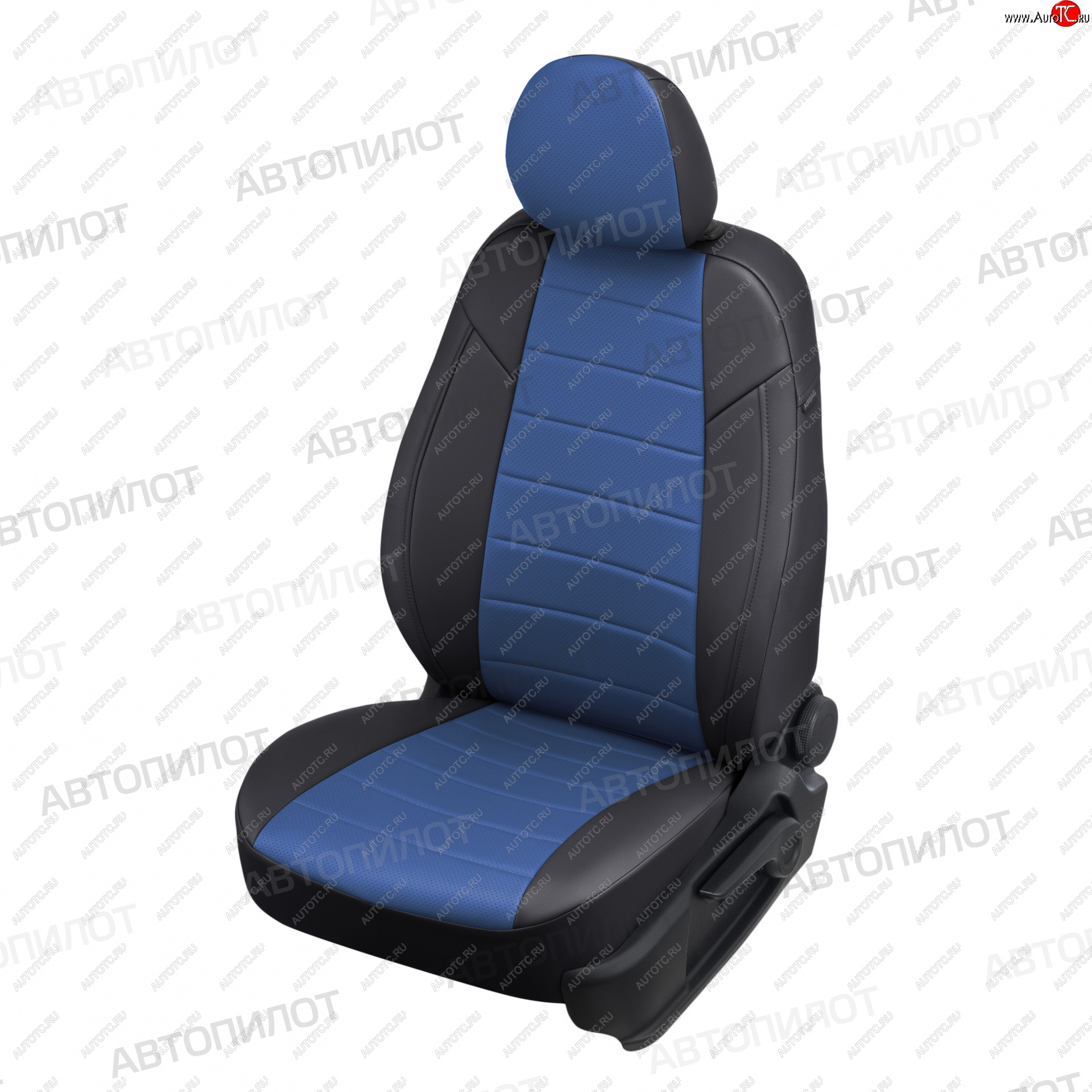 7 499 р. Чехлы сидений (экокожа) Автопилот  Audi A5  8T (2007-2016) (черный/синий)  с доставкой в г. Калуга
