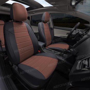 7 249 р. Чехлы сидений (экокожа) Автопилот  Audi A5  8T (2007-2016) (черный/темно-коричневый)  с доставкой в г. Калуга. Увеличить фотографию 6