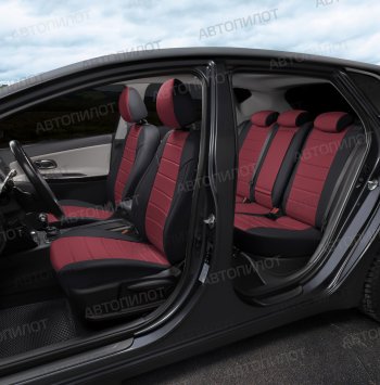 13 449 р. Чехлы сидений (экокожа) Автопилот  Audi A5  8T (2007-2016) (черный/бордовый)  с доставкой в г. Калуга. Увеличить фотографию 7