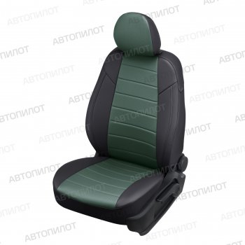 13 449 р. Чехлы сидений (экокожа) Автопилот  Audi A5  8T (2007-2016) (черный/зеленый)  с доставкой в г. Калуга. Увеличить фотографию 1