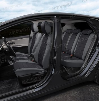 13 449 р. Чехлы сидений (экокожа) Автопилот  Audi A5  8T (2007-2016) (серый/черный)  с доставкой в г. Калуга. Увеличить фотографию 7