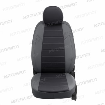 13 449 р. Чехлы сидений (экокожа) Автопилот  Audi A5  8T (2007-2016) (серый/черный)  с доставкой в г. Калуга. Увеличить фотографию 2