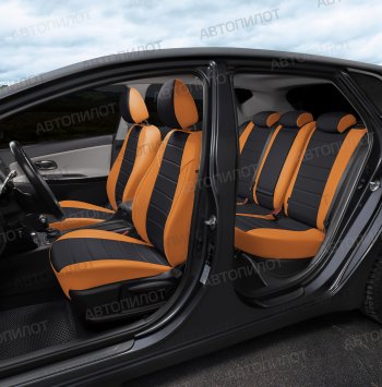 7 499 р. Чехлы сидений (экокожа) Автопилот  Audi A5  8T (2007-2016) (оранж/черный)  с доставкой в г. Калуга. Увеличить фотографию 7