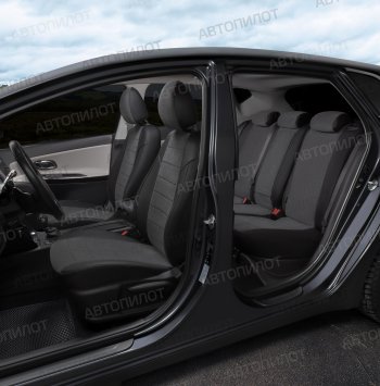 13 449 р. Чехлы сидений (экокожа/велюр) Автопилот  Audi A5  8T (2007-2016) (черный/федерер)  с доставкой в г. Калуга. Увеличить фотографию 6