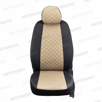 13 999 р. Чехлы сидений (экокожа) Автопилот Ромб  Audi A5  8T (2007-2016) (черный/бежевый)  с доставкой в г. Калуга. Увеличить фотографию 4