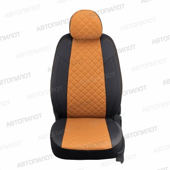 13 999 р. Чехлы сидений (экокожа) Автопилот Ромб  Audi A5  8T (2007-2016) (черный/оранж)  с доставкой в г. Калуга. Увеличить фотографию 4