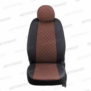 13 999 р. Чехлы сидений (экокожа) Автопилот Ромб  Audi A5  8T (2007-2016) (черный/темно-коричневый)  с доставкой в г. Калуга. Увеличить фотографию 4