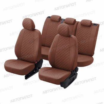 13 999 р. Чехлы сидений (экокожа) Автопилот Ромб  Audi A5  8T (2007-2016) (коричневый)  с доставкой в г. Калуга. Увеличить фотографию 5