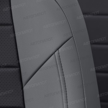 13 449 р. Чехлы сидений (экокожа, сплош. сп./с вырезом под подл.) Автопилот  Audi A6  C5 (1997-2004) (серый/черный)  с доставкой в г. Калуга. Увеличить фотографию 8