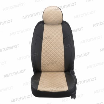 13 999 р. Чехлы сидений (экокожа/алькантара) Автопилот Ромб  Audi A6  C7 (2010-2018) (черный/бежевый)  с доставкой в г. Калуга. Увеличить фотографию 5