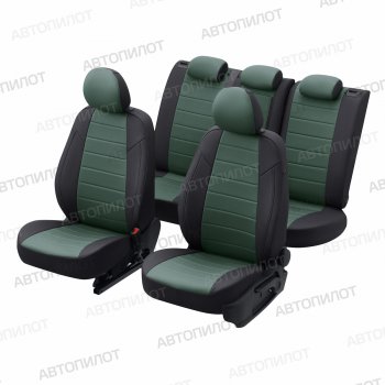 13 449 р. Чехлы сидений (экокожа, 40/60) Автопилот  Audi Q3  8U (2011-2018) (черный/зеленый)  с доставкой в г. Калуга. Увеличить фотографию 5
