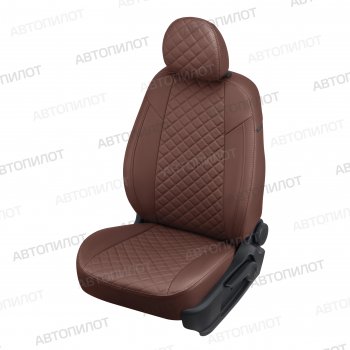 7 799 р. Чехлы сидений (экокожа, 40/60) Автопилот Ромб  Audi Q3  8U (2011-2018) (темно-коричневый)  с доставкой в г. Калуга. Увеличить фотографию 1