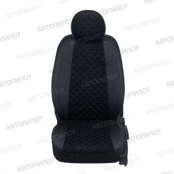 13 999 р. Чехлы сидений (экокожа/алькантара, 40/60) Автопилот Ромб  Audi Q3  8U (2011-2018) (черный)  с доставкой в г. Калуга. Увеличить фотографию 2
