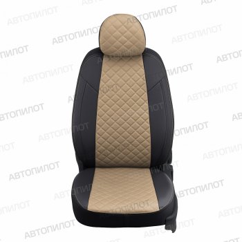 13 999 р. Чехлы сидений (экокожа) Автопилот Ромб  Audi Q5  8R (2008-2017) (черный/темно-бежевый)  с доставкой в г. Калуга. Увеличить фотографию 3