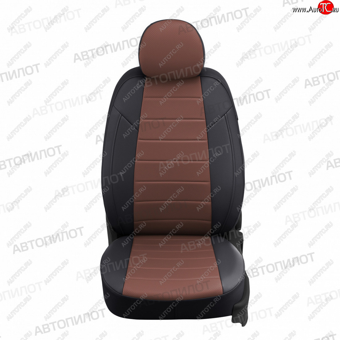 7 499 р. Чехлы сидений (экокожа) Автопилот  BMW 1 серия  F20 (2012-2020) (черный/темно-коричневый)  с доставкой в г. Калуга