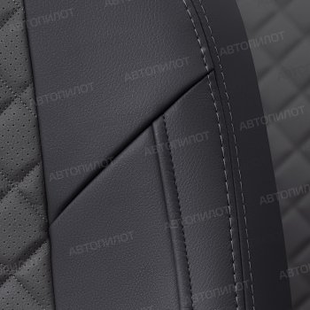 7 799 р. Чехлы сидений (экокожа) Алькантара Ромб  BMW 1 серия  F20 (2012-2020) (черный/темно-серый)  с доставкой в г. Калуга. Увеличить фотографию 7