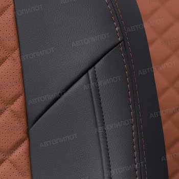 13 999 р. Чехлы сидений (экокожа) Алькантара Ромб  BMW 1 серия  F20 (2012-2020) (черный/коричневый)  с доставкой в г. Калуга. Увеличить фотографию 2