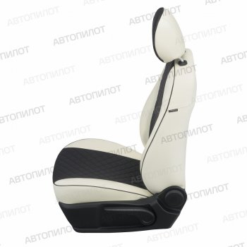 7 799 р. Чехлы сидений (экокожа) Алькантара Ромб  BMW 1 серия  F20 (2012-2020) (белый/черный)  с доставкой в г. Калуга. Увеличить фотографию 3