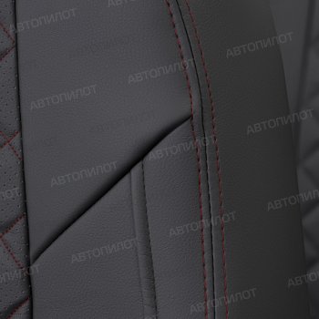 13 999 р. Чехлы сидений (экокожа) Алькантара Ромб  BMW 1 серия  F20 (2012-2015) (черный/красная строчка)  с доставкой в г. Калуга. Увеличить фотографию 5